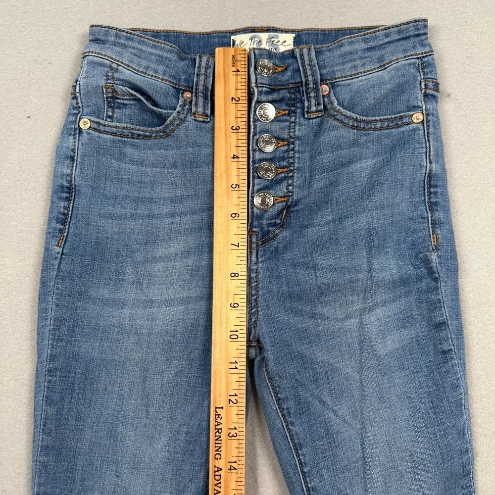 Free People Irreplaceable Flare Jean 25 Button Fly Mid Rise Bell Bottom Festival - Picture 7 of 12